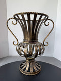 Heavyweight Open Work Large Decorative Metal Urn