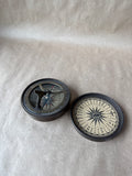Brass Sundial And Compass With Box