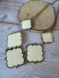 Cream Enamel Gold Tone Quatrefoil Statement Necklace