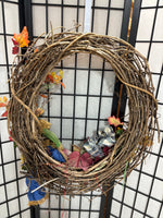 28” Stuffed Scarecrow Autumn Wreath