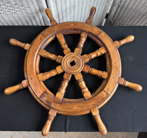 Vintage Wooden Ship’s Wheel