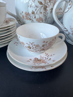 15-piece LS&S Carlsbad Austria Peach Floral Porcelain Tea Set