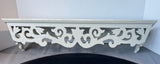 Light Gray Painted Heavyweight Wooden Scroll Wall Shelf