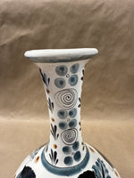 Neutral Color Mexican Floral Vase
