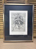 Sketched Portrait of a Woman Wearing a Hat; Signed & Numbered