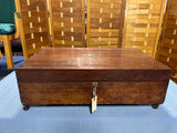 Antique Silver Chest on Casters, Engraved, With Key (READ DESCRIPTION)