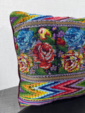 Colorful Floral Geometric Needlepoint Pillow
