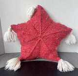 Scandinavian Style Wool Knit Throw Pillow with Tassels