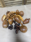 (A) Lot Of Mid Century Wooden Fruit — 17 Pieces