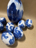 Painted Blue And White Eggs - 8 Pieces