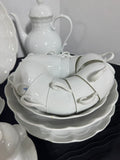 33-Piece Kaiser Germany Romantica All White Scalloped China Set