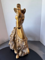 Mid Century Modern Gilded Heavyweight Trojan Horse Sculpture AS IS (READ DESCRIPTION CAREFULLY)