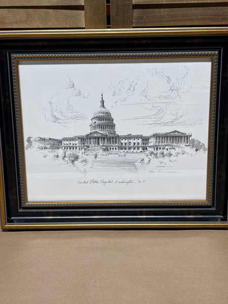 U.S. Capitol Sketch by Don Cannavaro; Signed Print