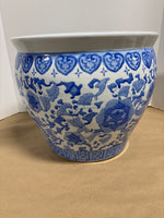 Blue & White Asian Planter with Stand