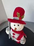 Gray & Red Plush Snowman Decor