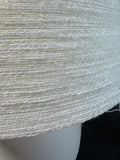 Pair of Heavyweight Cream Ceramic Vintage 3-Way Lamps with Yarn Wrapped Shades (WORKS)