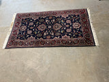 Navy/Red Hand Woven Rug (G), 5 ft 5 in x 3 ft including fringe