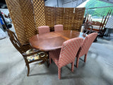 Dining Set: Double Pedestal Table, (2) Leaves, (6) Chairs, Unbranded***HEAVY ITEM***READ DETAILS ON PICK UP POLICY***