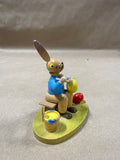 Erzgebirge Rabbit Painting Eggs Figurine
