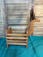B-Vintage Oak Reindeer Box Basket Planter