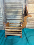 B-Vintage Oak Reindeer Box Basket Planter