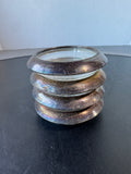 4-Piece Frank M. Whiting Pressed Glass & Sterling Silver Coasters