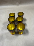 Lacquered Wood Tray With 6 Mini Goblets