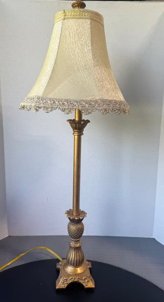 (B) Gilded Resin Pineapple Buffet Lamp (WORKS)