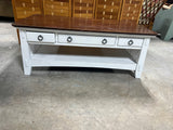 Two Tone Coffee Table with Drawers on Each Side