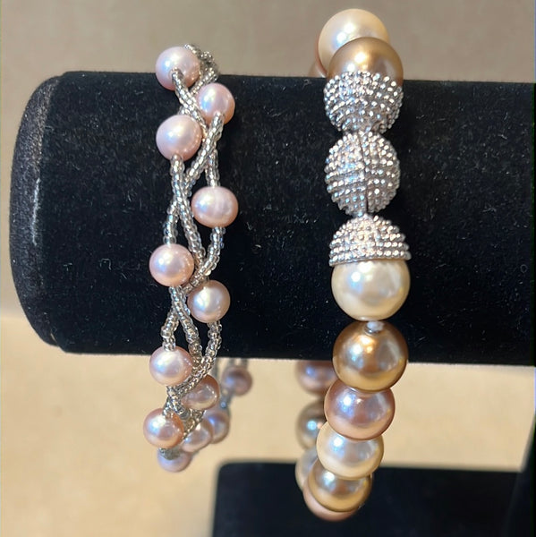Faux Pearl Bracelets with Magnetic Clasps