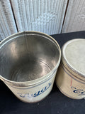 Pair of Empeco Rustic Antique Metal Lidded Canisters