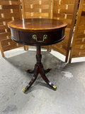 Petite Drum Table with Drawer
