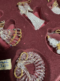 9-Piece Boxed Sets of Assorted Spun Glass Ornaments AS IS (READ DESCRIPTION CAREFULLY)