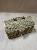Solid Brass Jewelry Casket Lined With Purple Velvet