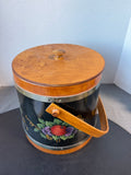 (A) Basketville Signed Fruit Tole Painted Sugar Bucket