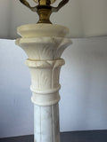 White Marble Column Table Lamp (WORKS)