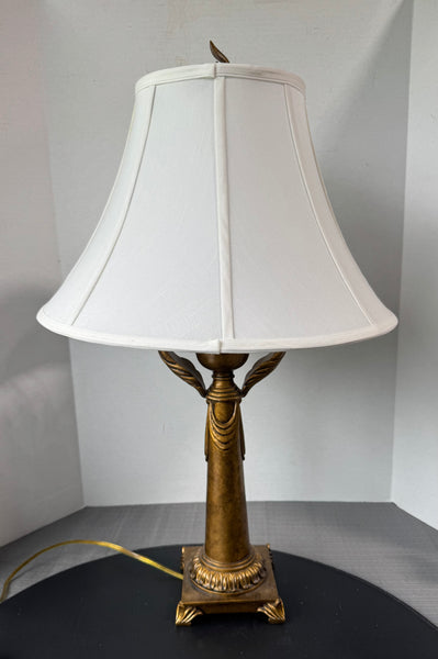 Gilded Resin Neoclassical Style Table Lamp (WORKS)