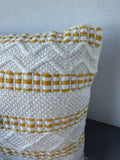 White & Gold Sweater Knit Indoor/Outdoor Throw Pillow