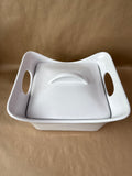 Rachel Ray White Stoneware Baking Dish With Lid 2.5QT (B)