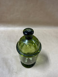 Hand Blown Green Glass Sugar Bowl