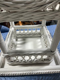 White Wicker Side Table