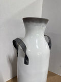 White Washed Heavy Ceramic Milk Jug Style Floor Vase