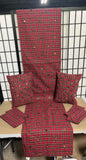 Pottery Barn Red Plaid Pillows, Table Runner and Napkins Set