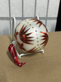 Waterford Vintage Holiday Heirlooms Frosted Glass Ball Ornament C