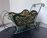 Green Metal Scroll Decorative Sleigh