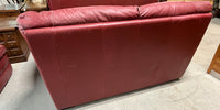 Natuzzi Leather Love Seat, deep red tone