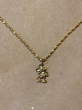 Sterling (Vermeil) Mickey Mouse Pendant & Gold Tone Chain