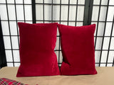 Pottery Barn Red Plaid Pillows, Table Runner and Napkins Set