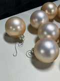 11 pc Plastic Ornament Lot, Rose Gold Color Tone