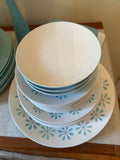 Aqua Mixed Dish Set with MCM Mikasa Cera Stone Asterisk pattern